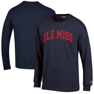 NWT Champion Navy Ole Miss Long Sleeve Shirt Large